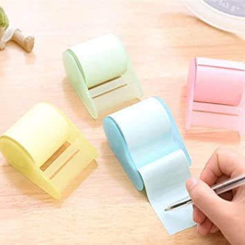 Sourcemall 4pcs Adhesive Roll Sticky Notes with dispensers, Multi Color Posted Notes Style Craft Tape Dispensers