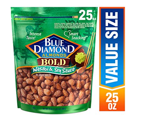 Blue Diamond Almonds Bold Wasabi & Soy Sauce Almonds, 25 oz