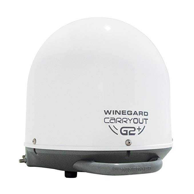 Winegard GM-6000 Carryout G2  Automatic Portable Satellite TV Antenna with Power Inserter (RV Satellite for DIRECTV, DISH, BellTV) - White