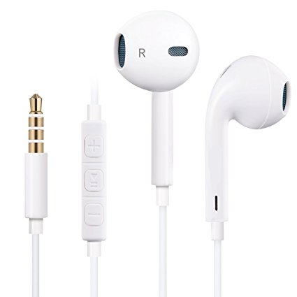 ONSON Premium Earphones/Headphones/Earbuds with Stereo Mic&Remote Control for Apple iPhone 6S/6/6S Plus/6 Plus,iPhone SE/5S/5C/5, iPad /iPod Nano 7/iPod Touch (White)