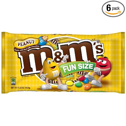 M&M'S Peanut Chocolate Candy Fun Size 11.23-Ounce Bag (Pack of 6)