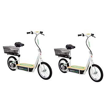 Razor EcoSmart Metro Electric Economical Green Scooter with Seat & Rack (2 Pack)