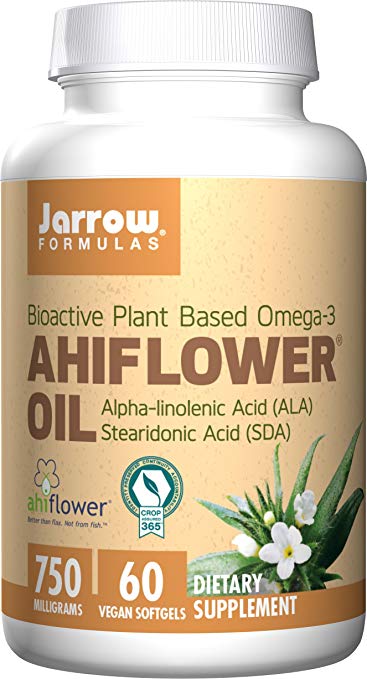 Jarrow Ahiflower Oil (750mg, 60 Vegan Softgels)