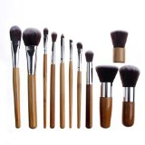 11 Pcs Makeup Brush Set Kabuki Powder Foundation blusher Cosmetic Bamboo Handle