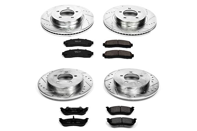 Power Stop K2722 Front and Rear Z23 Evolution Brake Kit with Drilled/Slotted Rotors and Ceramic Brake Pads