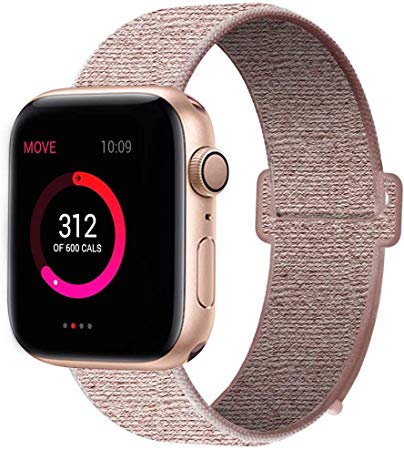 INTENY Sport Band Compatible with Apple Watch 38mm 40mm 42mm 44mm, Soft Lightweight Breathable Nylon Sport Loop, Strap Replacement for iWatch Series 4, Series 3, Series 2, Series 1