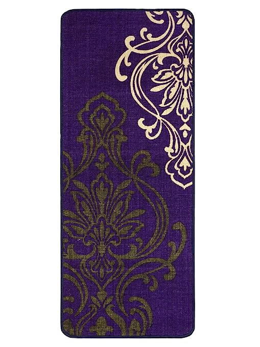Saral Home Cotton Anti-Skid Bedside/Kitchen Runner - (Purple, 45X120 cm)