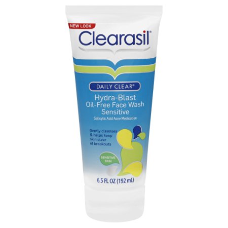 Clearasil Daily Clear Sensitive Acne Face Wash and Hydra-blast Oil-Free Sensitive Face Wash Set, 6.5 Fluid Ounce