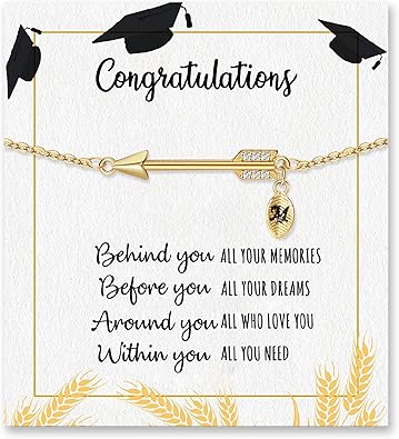 Graduation Gifts for Her 2024, 2024 Graduation Gifts High School College Graduation Gifts for Teen Girls 5th 8th Grade Masters Degree Grads Initial Bracelets for Women Letter A-Z Charm Bracelet Daughter Niece Granddaughter Girlfriend Jewelry