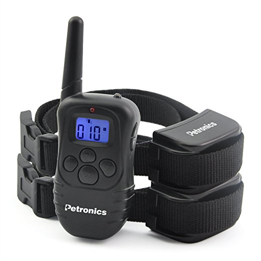 Petronics 330 Yards Rechargeable Shock Collar with Remote, Electronic Dog Training Collar for 2 Dogs