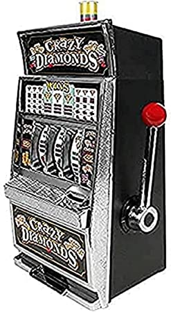 Slot Machine– Las Vegas Slot Machine with Casino Sounds, Flashing Lights, and Chrome Trim – Accepts 98% of World Coins by Trademark Poker