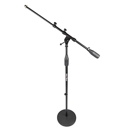 Hola! Music HPS-101RB Professional Microphone Mic Stand with Round Base, Black
