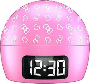 Hello Kitty Ambient Light Clock with Multi-Alarm – USB-Powered Projection Light & Clock with Cute Design