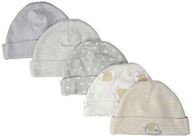 Gerber Baby Girls' 5-Pack Caps