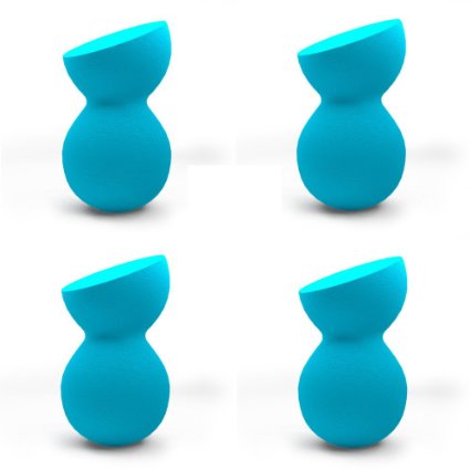 PRO Beauty Sponge Blenders: 4pc Blue Sculptor Makeup Sponge Dupe; Blend Foundation, Highlight and Contour Like a Pro! Makeup Applicators for Sheer Flawless Coverage; Compares to the Original.