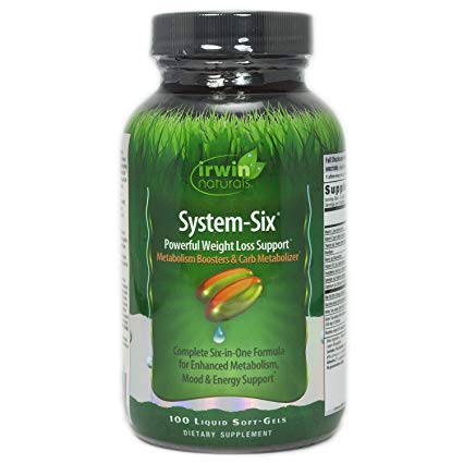 Irwin Naturals System-Six Powerful Weight Loss Support Metabolism Booster - 100 Liquid Soft-Gels