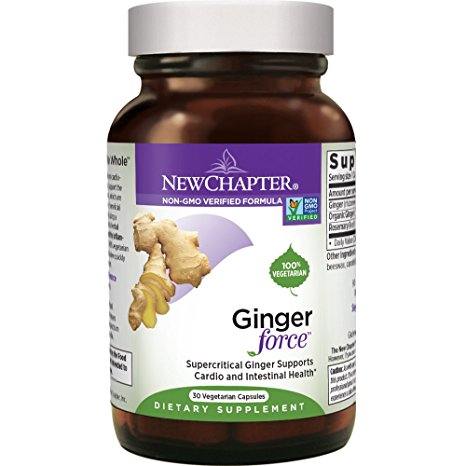 New Chapter Ginger Supplement - Ginger Force  with Supercritical Organic Ginger   Non-GMO Ingredients - 30 ct Vegetarian Capsules