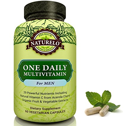 NATURELO One Daily Multivitamin for Men - Best Vitamins for Hair and Energy - One A Day - 60 Capsules | 2 Month Supply