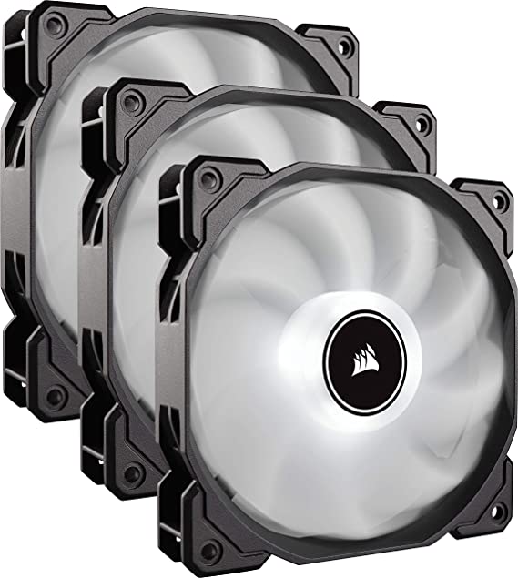 Corsair AF120 Air Series, 120 mm LED Low Noise Cooling Fan - White (Triple Pack)