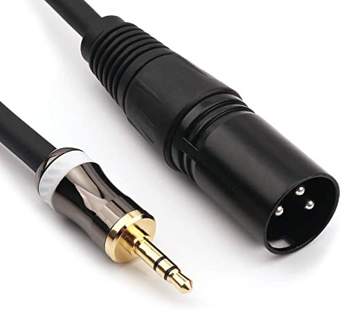 MOBOREST 3.5mm 1/8" Inch TRS Stereo To XLR Male Interconnect Audio Cable, for professional recording studios, live performances, schools, churche, public speaking, parties audio setup(0.5M-1.6FT)