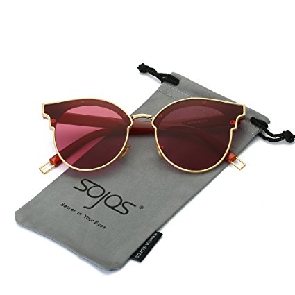 SojoS Round Vintage Mirrored Lens High Fashion Metal Unisex Sunglasses SJ1055