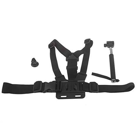 Neewer Adjustable Chest Belt Strap Mount Harness   Head Strap Mount   Self Portrait Handheld Monopod for Gopro HD HERO Original HERO 2 3 3  4 Camera