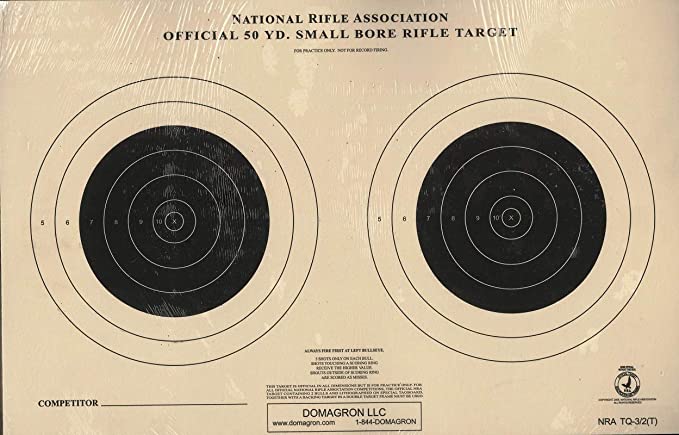 DOMAGRON Official 50 Yard Small Bore NRA Competition Target Rifle Target (TQ-3/2)