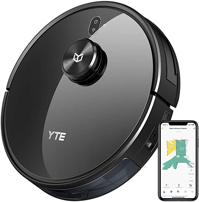 YTE X580 Robot Vacuum, Robotic Vacuum Cleaner with Lidar Navigation & Smart Mapping, 2700Pa Suction, Scheduled & Zone Cleaning, Self-Charging, Works with Alexa, Ideal for Pet Hair Hard Floors Carpets