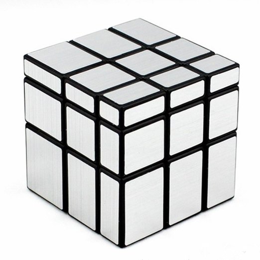 D-FantiX Shengshou Mirror Cube 3x3 Speed Cube Puzzle Silver Black 57mm