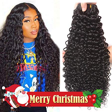 10A Brazilian Water Wave Human Hair Bundles (16" 14" 12",300g,Natural Black) 100% Unprocessed Brazilian Virgin Hair Water Wave Resaca Human Hair Weave
