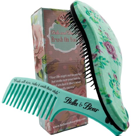 Detangling Hair Brush Set - Best Detangler Brush and Comb Set for Wet or Dry Hair, no more tangles, no more tears.