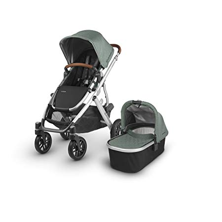 2018 UPPAbaby Vista Stroller - Emmett (Green Melange/Silver/Saddle Leather)