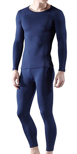 Tesla Blank Men's Thermal Microfiber Fleece Lined Top & Bottom Underwear Set MHS100