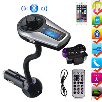 FAVOLCANO Bluetooth Wireless MP3 Player Music Control FM Transmitter Hands-Free Calling Car Kit Charger Talk A2DP USB SD MMC with Steering Wheel Control