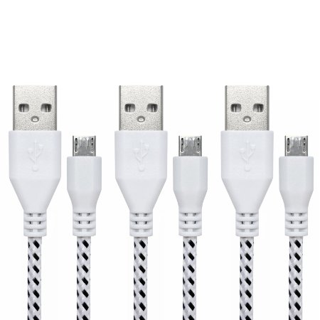 Micro USB Cable, FreedomTech® 3-Pack 3ft Premium Micro USB Cable High Speed USB 2.0 A Male to Micro B Sync and Charging Cables for Samsung, HTC, Motorola, Nokia, Android, and More