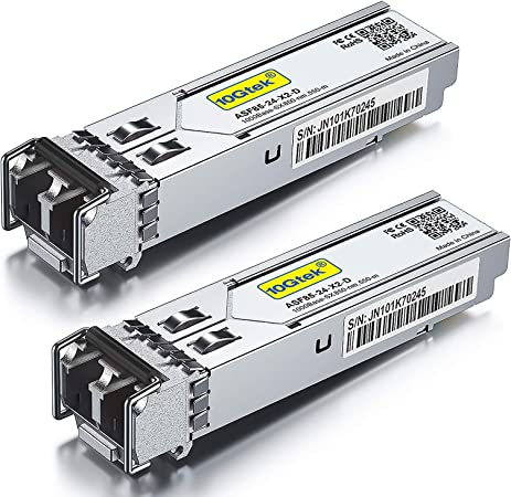 Gigabit SFP LC Multi-mode Transceiver 1000BASE-SX Mini-GBIC Module for Cisco GLC-SX-MMD GLC-SX-MM SFP-GE-S Meraki MA-SFP-1GB-SX Ubiquiti unifi UF-MM-1G Mikrotik S-85DLC05D TP-Link D-Link 850nm DDM 550m Pack of 2