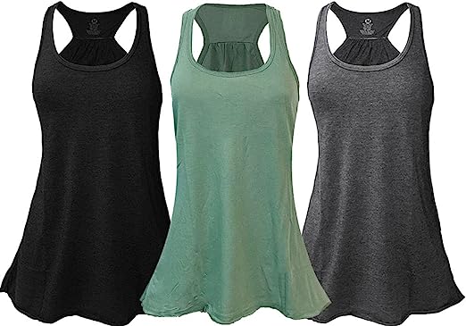 Epic MMA Gear Flowy Racerback Tank Top, Regular and Plus Sizes Pack of 3