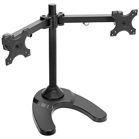 Mount Factory Dual Monitor Stand - Freestanding (up to 24") - Black