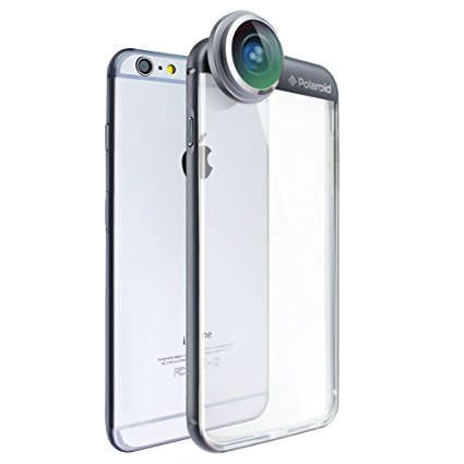 Polaroid 238°Super Fisheye Lens[Professional HD] for iPhone 6/6S [Multi-Coated Lens] with iPhone 6/6S Metal Shockproof Case and Clear TPU