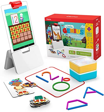 Osmo - Little Genius Starter Kit for Fire Tablet   Early Math Adventure - 6 Hands-On Learning Games - Ages 3-5 - Counting, Shapes & Phonics Fire Tablet Base Included (Amazon Exclusive)