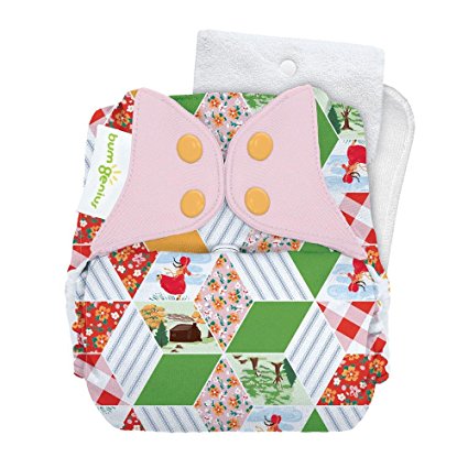 bumGenius Original One-Size Pocket-Style Cloth Diaper 5.0 - Little House in the Big Woods Collection (Patchwork)