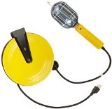 Bayco SL-840 Metal Shield Incandescent Utility Light with Grounded Receptacle on 40-Foot Metal Reel