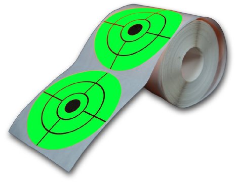 250 Target Roll - Florescent 3" Inch Adhesive Shooting Targets - Big Dawg Targets