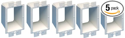 Arlington BE1-5 Electrical Outlet Box Extender, 1-Gang, White, 5-Pack