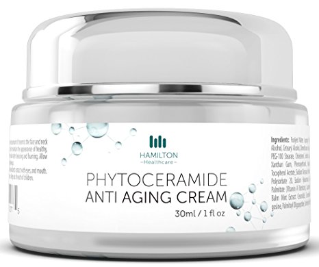 Phytoceramide Anti-Aging Cream, with Clinically Supported Ingredients for Anti-Wrinkle, Moisturization, Protection & Improves Skin Tone and Elasticity 30ml/1 fl. oz By Hamilton Healthcare