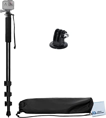 72" Pro Camera Monopod with Quick Release for GoPro HERO1, HERO2, HERO3, HERO3 , HERO4, HERO4 Session, HERO5 Cameras   Tripod Mount   eCostConnection Microfiber Cloth