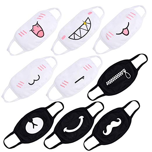 Mouth Mask,Aniwon 9PCS Cute Anti Dust Cotton Face Mask Unisex Kpop Mask Anime Face Mask for Men Women Kids