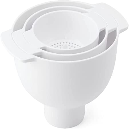 KitchenAid Kitchen Funnel Set with Removable Strainer and Removable Spout, Set of 5, White