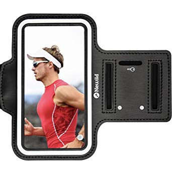 Armband for iPhone 8/7/6/6S, Newild Water Resistant Sports with Key and Card Holder for iPhone 5/5C/5S, Galaxy S3/S4 for 5.1 Inch, Durable Adjustable,Reflective Stripes Safety During Night Running
