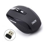Wireless MouseTHZY 24Ghz Wireless Mobile Optcal Mouse with 6 Buttons 3 DPI Levels USB Wireless Receiver--Dark Grey